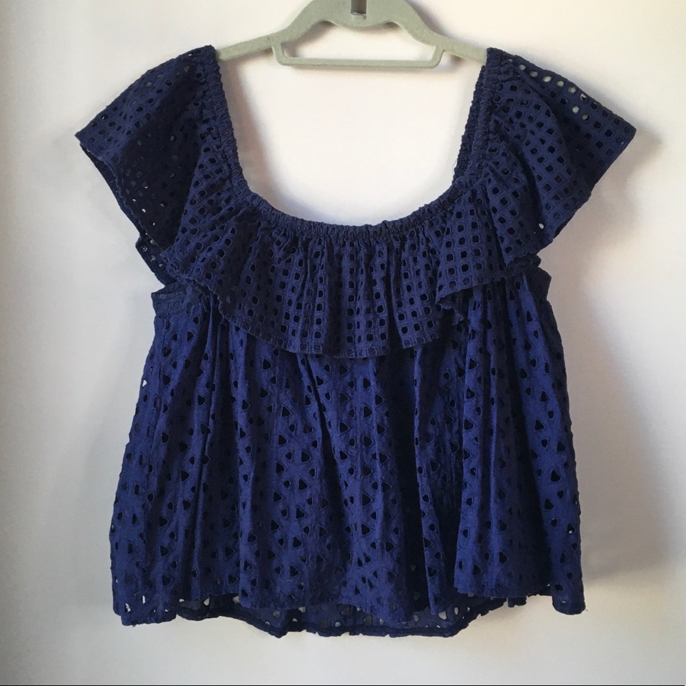 Rebecca Minkoff Celestine Eyelet Ruffle Top - Picture 5 of 8